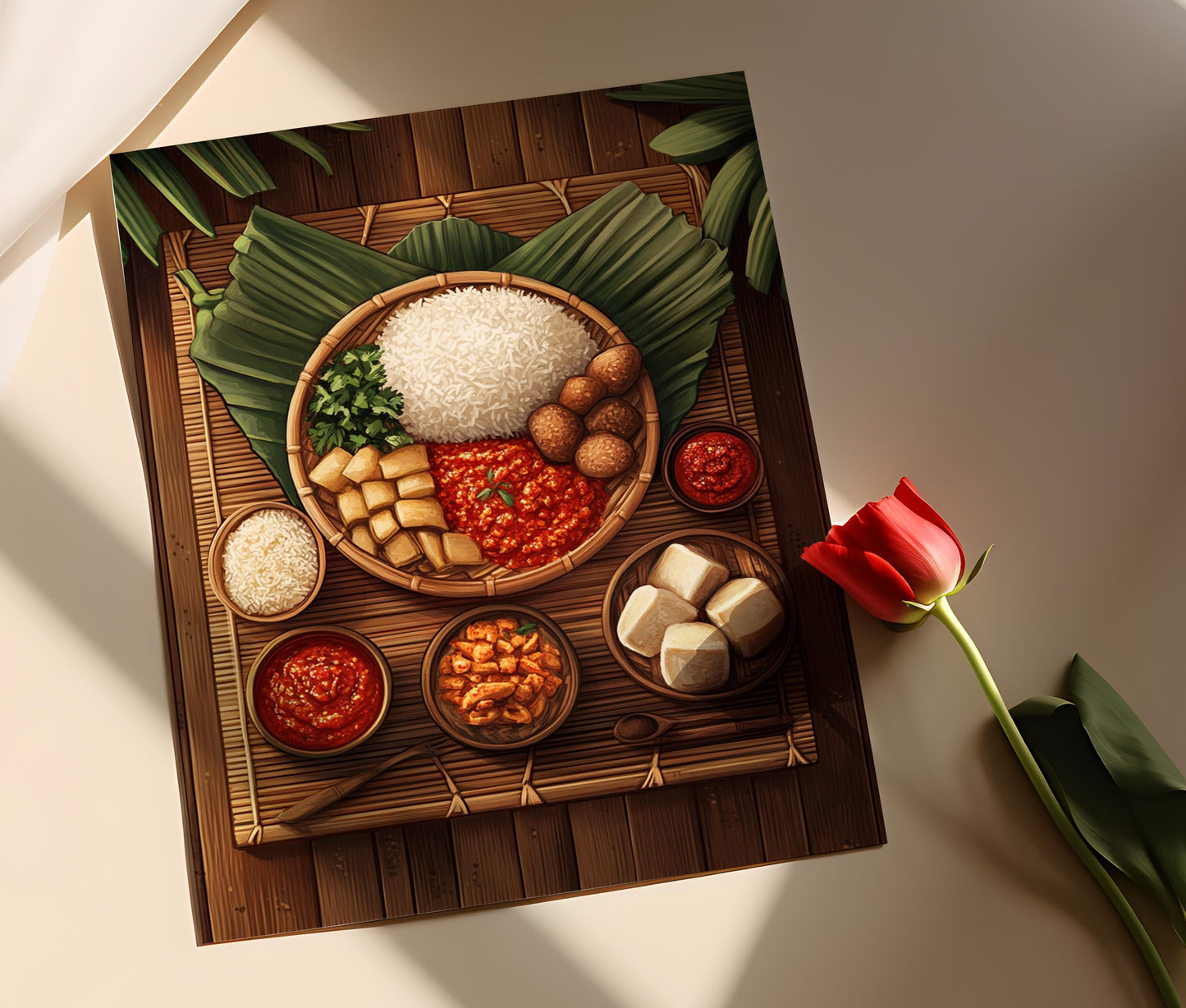 Affiche Lontong Medan – Poster Art Culinaire Indonésien