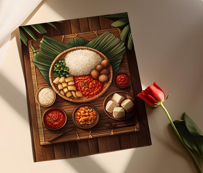 Affiche Lontong Medan – Poster Art Culinaire Indonésien