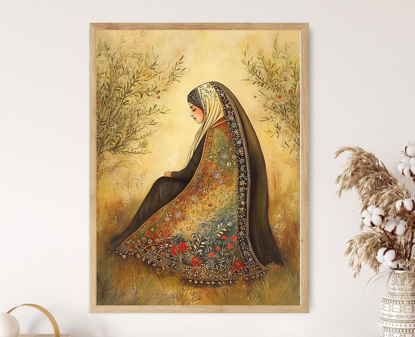 Affiche Femme Palestinienne en Thobe – Illustration Éblouissante