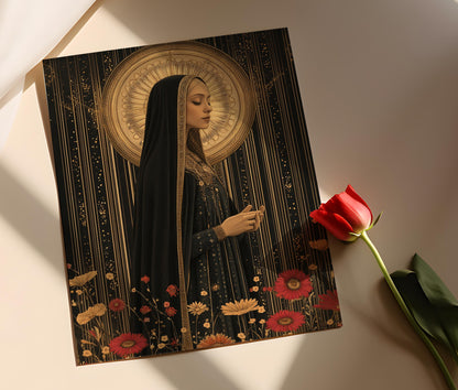 Affiche Sainte Hildegarde de Bingen – Poster Art Spirituelle Médiévale