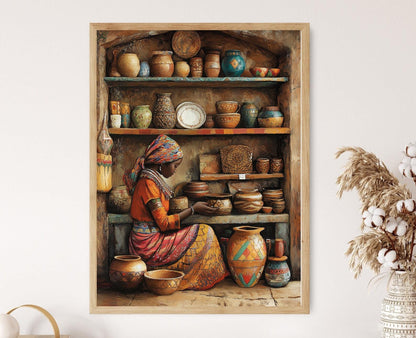 Affiche Art Éthiopien – Impression de Poterie Traditionnelle African