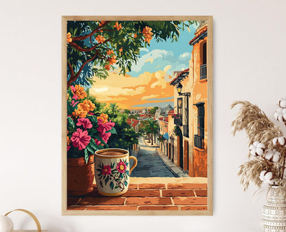 Affiche Chocolat Chaud Rustique – Imprimé Art Héritage Dominicaine