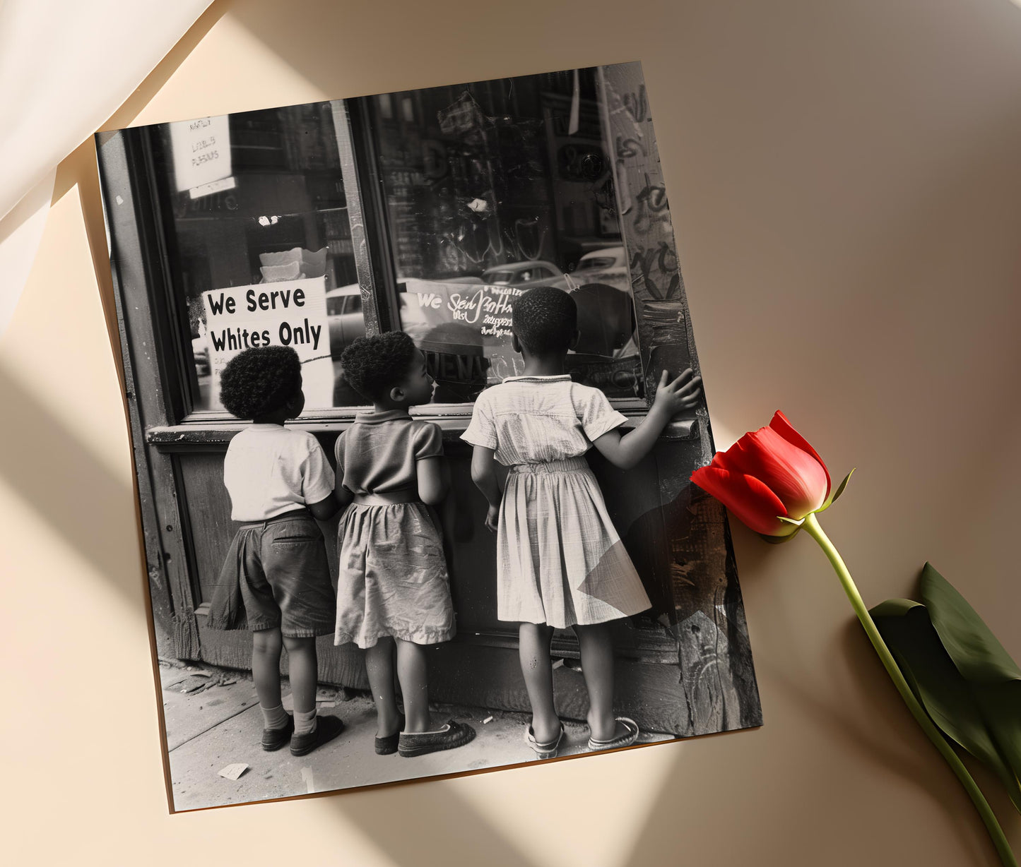 Affiche Droits Civiques : "Nous Servons Seulement les Blancs" - Art de Justice Sociale