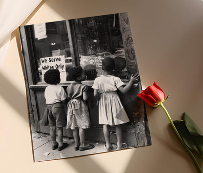 Affiche Droits Civiques : "Nous Servons Seulement les Blancs" - Art de Justice Sociale