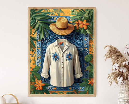 Affiche Guayabera Cuba – Illustration de Vêtements Traditionnels