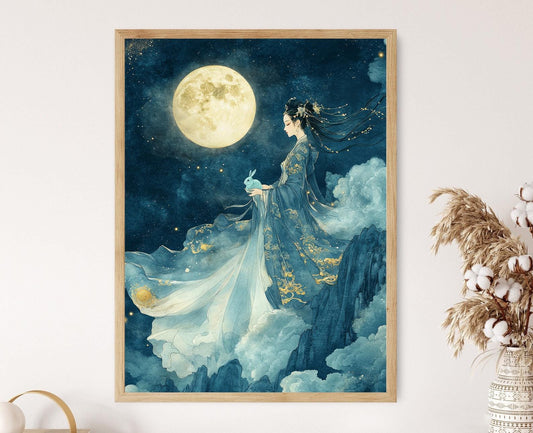 Affiche Chang’e, Déesse de la Lune – Illustration Mythologie Chinoise