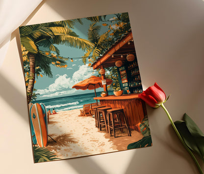 Affiche Playa Tamarindo – Poster Art Bar du Paradis Costaricain