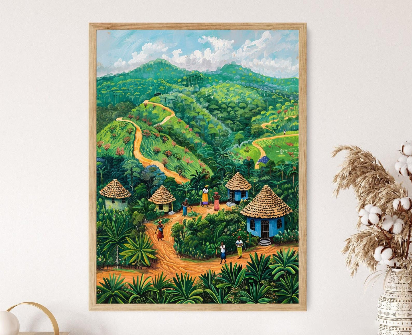 Affiche Paysages de Yam du Ghana – Poster Art Africain