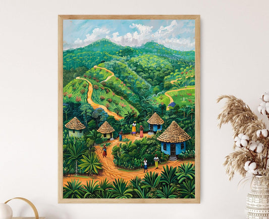 Affiche Paysages de Yam du Ghana – Poster Art Africain