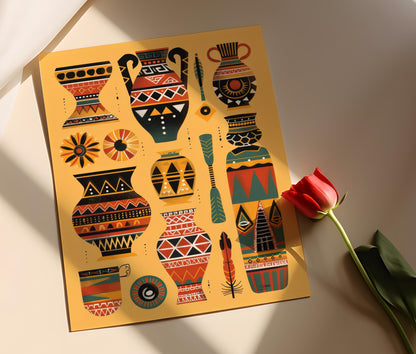 Affiche Art Pottery Zoulou – Poster Céramiques Africaines Traditionnelles
