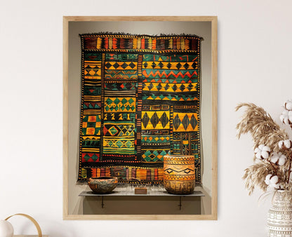 Affiche Tapis Éthiopien – Poster Art Tribal Africain Coloré