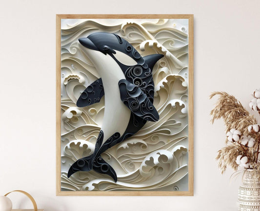 Affiche Orca – Impression Art Haute Qualité pour Amoureux de la Mer