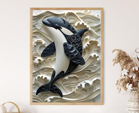 Affiche Orca – Imprimé d'Art Animalier Haute Qualité pour les Amateurs de Mer