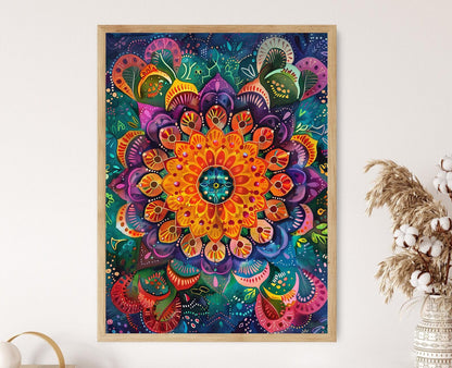 Affiche Mandala Vivid – Poster Art Apaisante pour Décor Intérieur