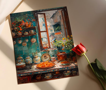 Affiche Cuisine Chinoise – Art Print Scène de Cuisine Traditionnelle