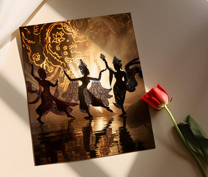 Affiche Wayang Kulit – Impression d'art de marionnettes javanaises