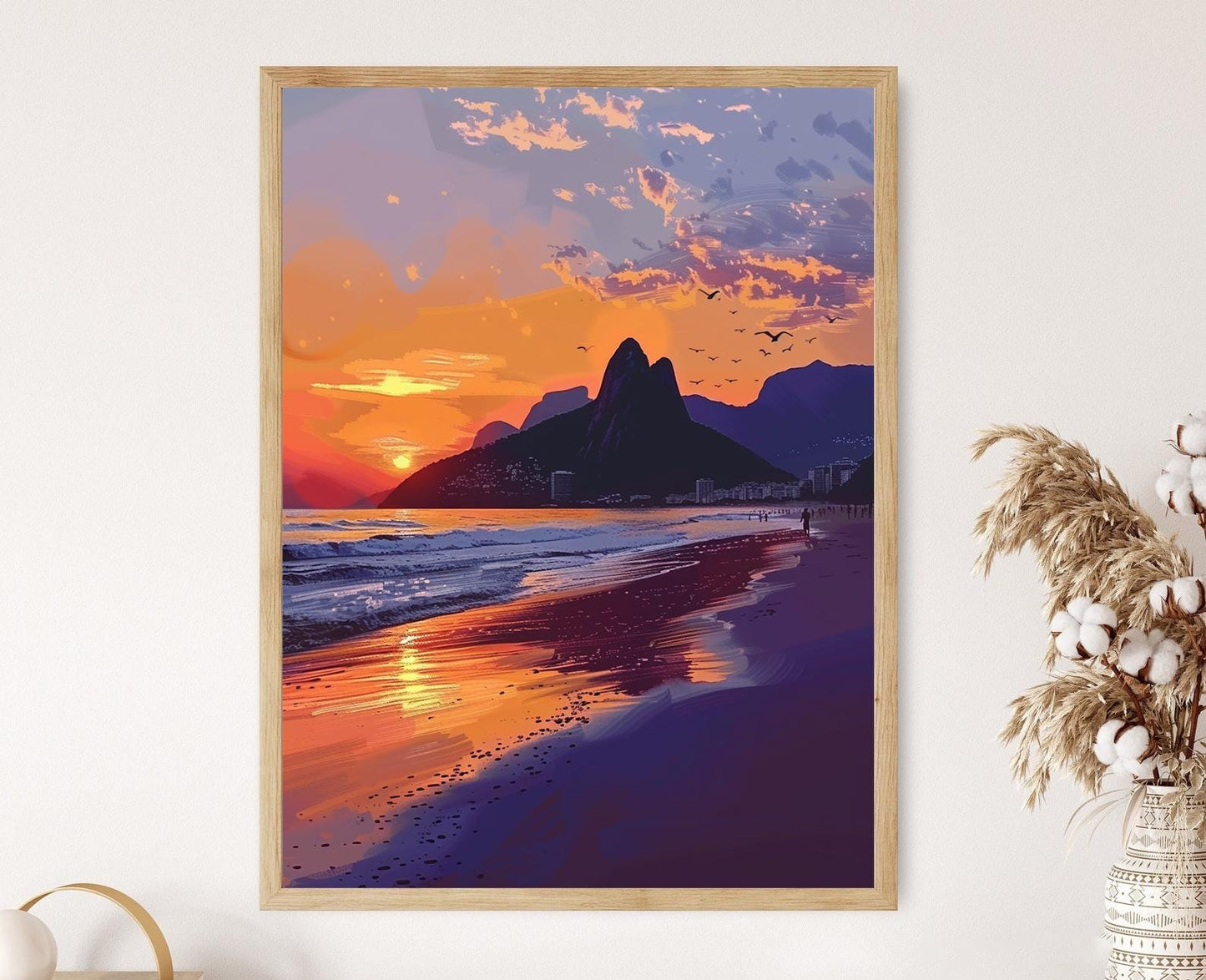 Affiche Ipanema – Illustration de coucher de soleil brésilien