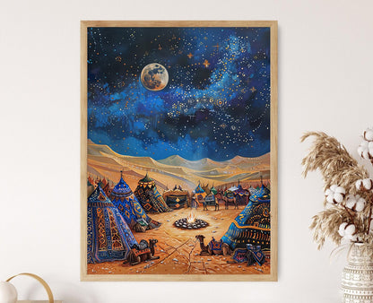 Affiche Camp Bédouin – Poster Art Nomade du Désert Saoudien