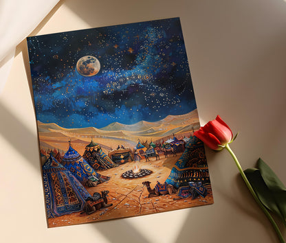 Affiche Camp Bédouin – Poster Art Nomade du Désert Saoudien