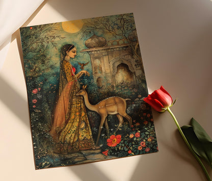 Affiche Art Mughal - Peinture Indienne Traditionnelle - Élégante Décoration