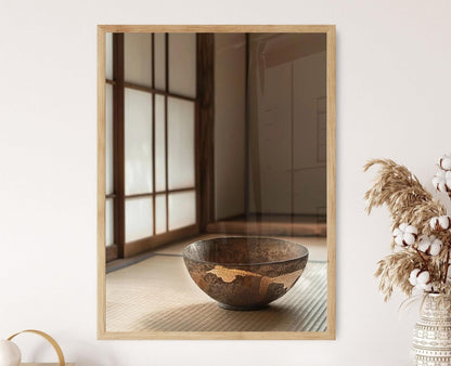 Affiche Kintsugi Doré – Art Japonais des Réparations en Céramique