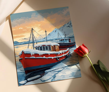 Affiche Scène Hivernale - Poster Paysage Argentins enneigé