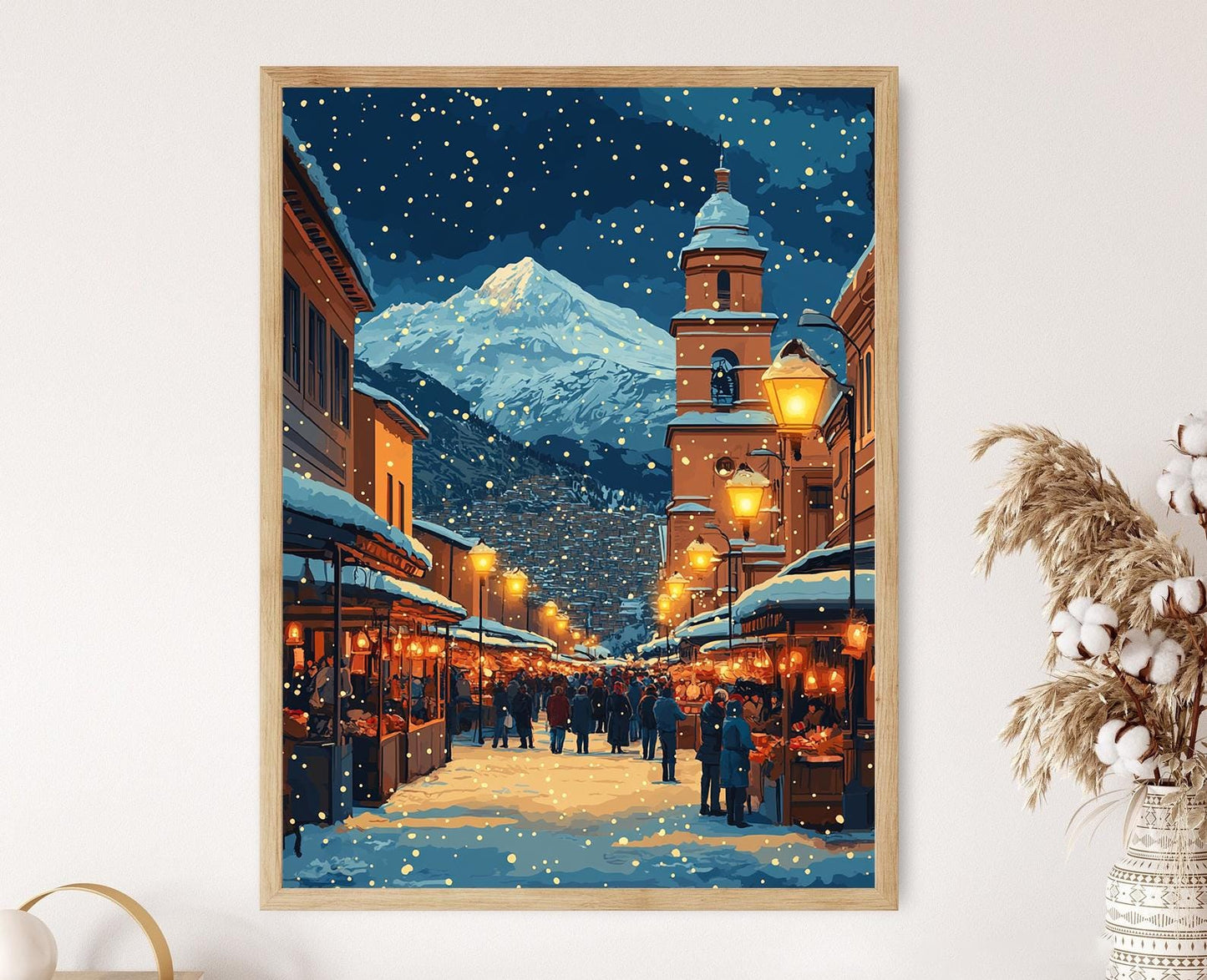 Affiche La Paz Hivernale – Poster de la Ville Bolivienne enneigée