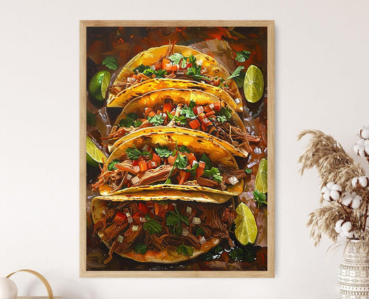 Affiche Tacos Carnitas Délicieux – Poster Art de Restaurant Mexicain