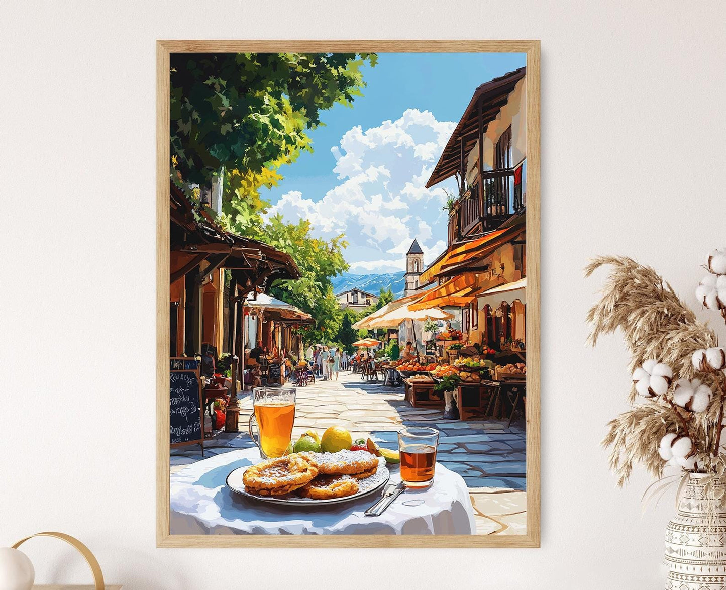 Affiche Petit-déjeuner Traditionnel – Poster Art de Bitola, Mékici et Marché
