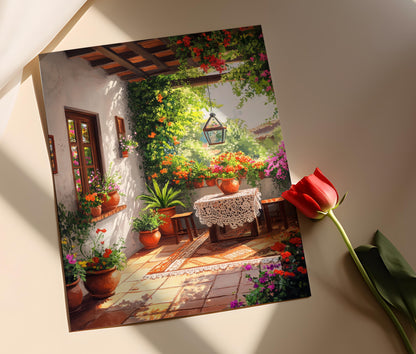 Affiche Décor Patios Paraguayens – Poster Illustration Rurale Ñanduti