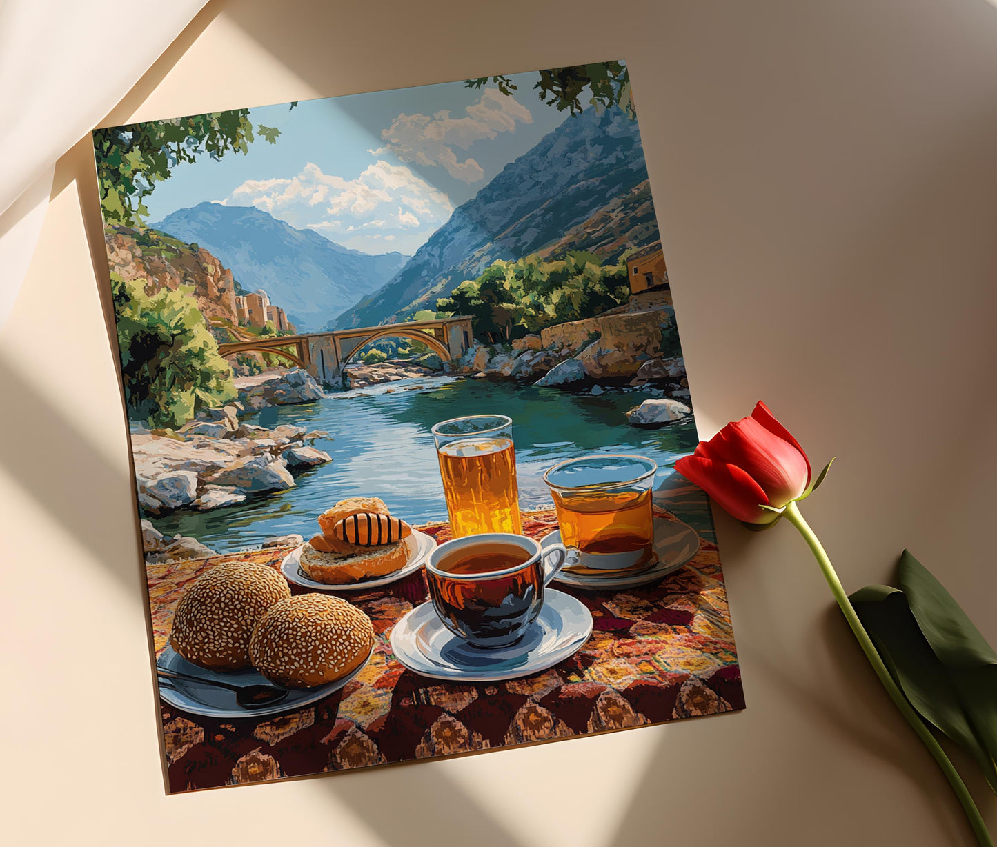 Affiche Zakho Braekfast – Poster Scène du Pont Delal avec Miel