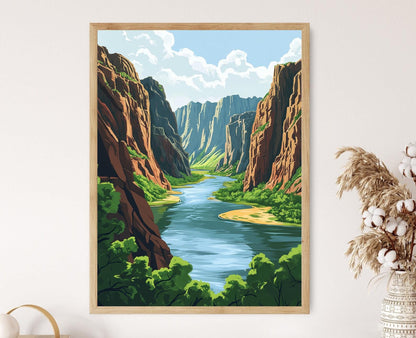 Affiche Colorado River – Poster Art des falaises de Glenwood Canyon