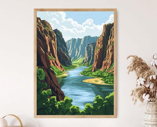 Affiche Colorado River – Poster Art des falaises de Glenwood Canyon