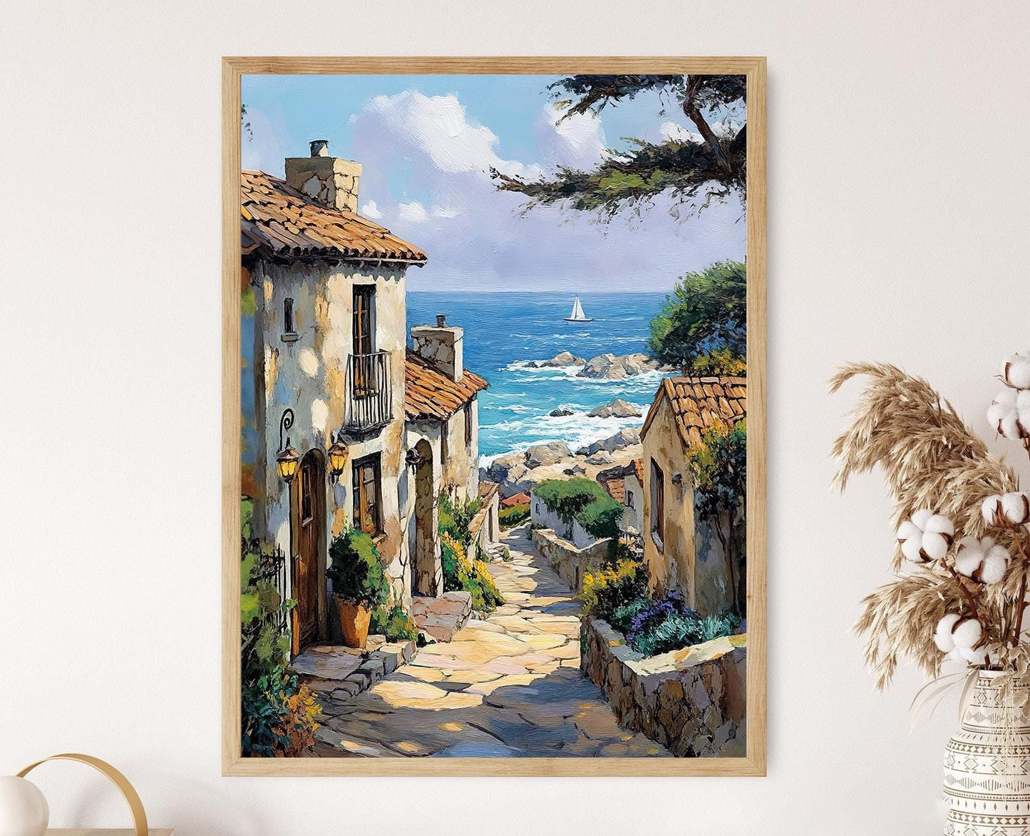 Affiche Carmel by the Sea – Poster Art de Californie, Cottages et Côte Rocheuse