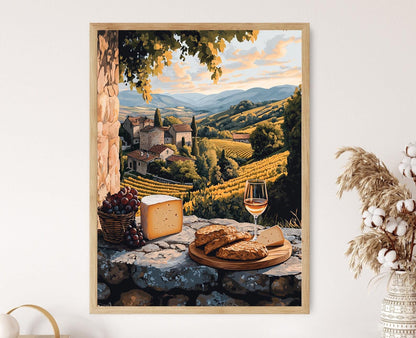 Affiche Rustique de Petit-Déjeuner – Impression Art de Pain d'Épices et Vignoble