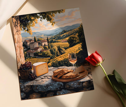 Affiche Rustique de Petit-Déjeuner – Impression Art de Pain d'Épices et Vignoble