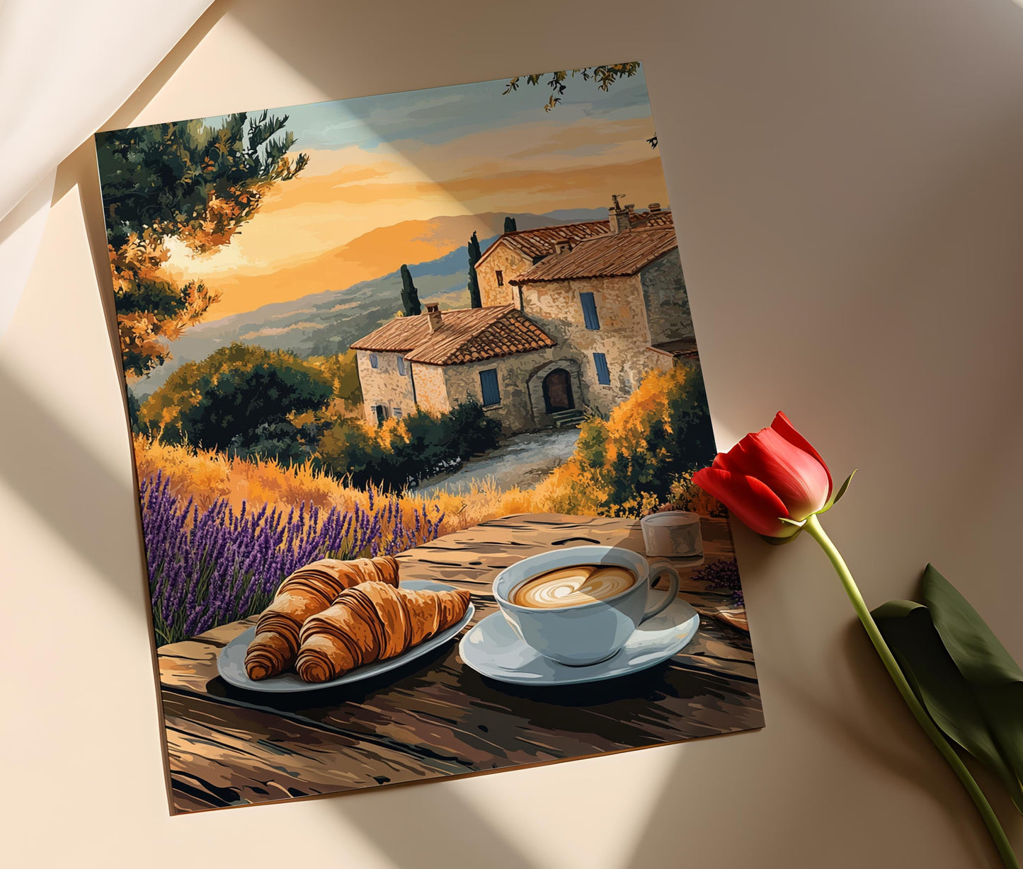 Affiche Provence – Poster Art de campagne avec miel de lavande