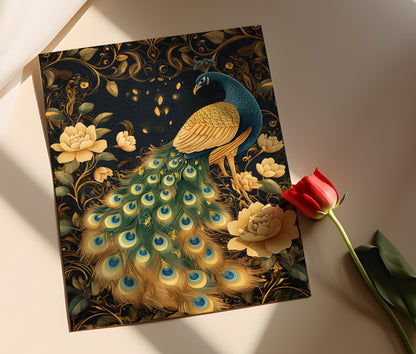 Affiche Ornement de Paon Royal Thaï – Poster Décor Traditionnel Thaïlandais