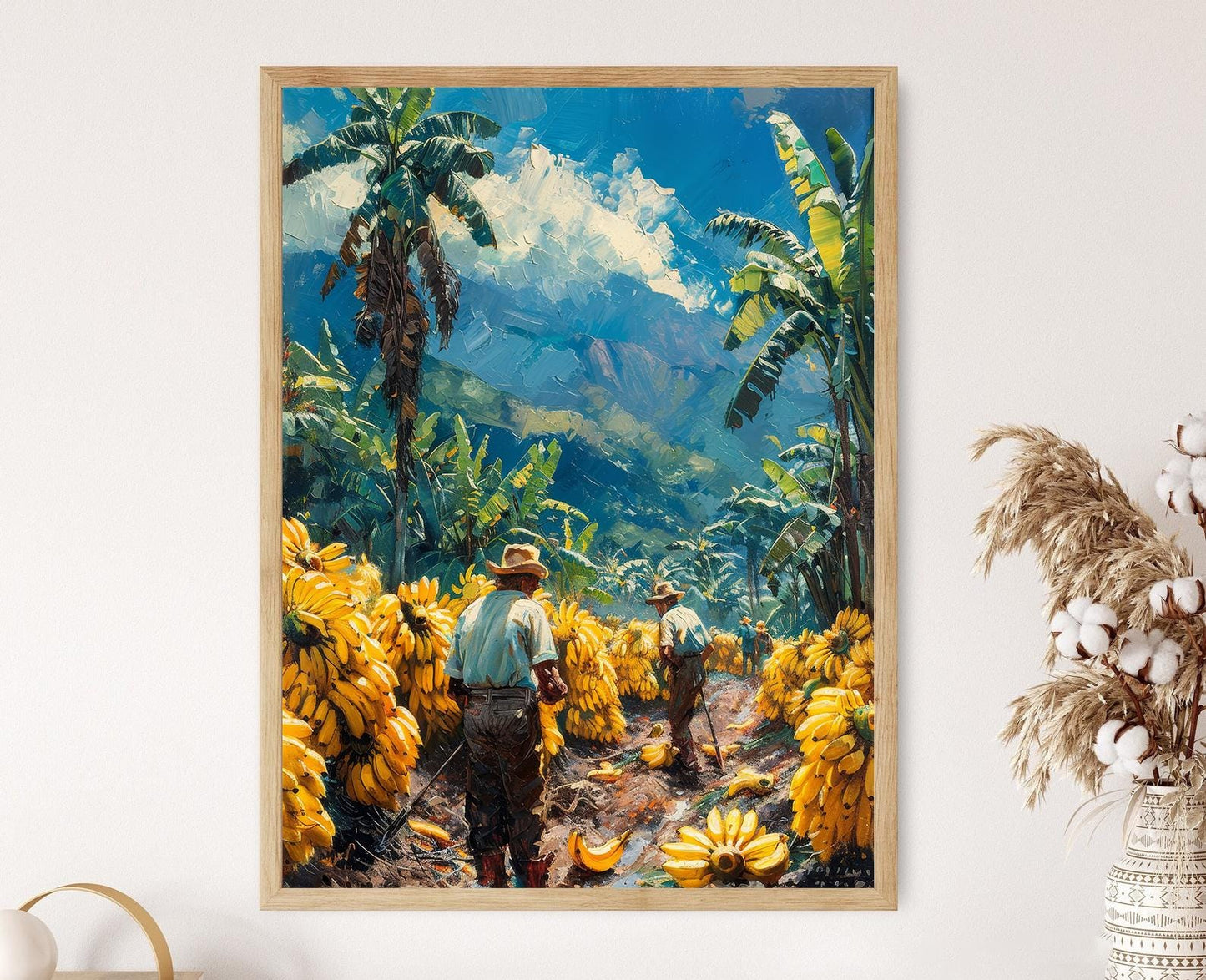 Affiche de Fermiers de Bananes Brésiliens – Œuvre d'Art Villageoise Vive