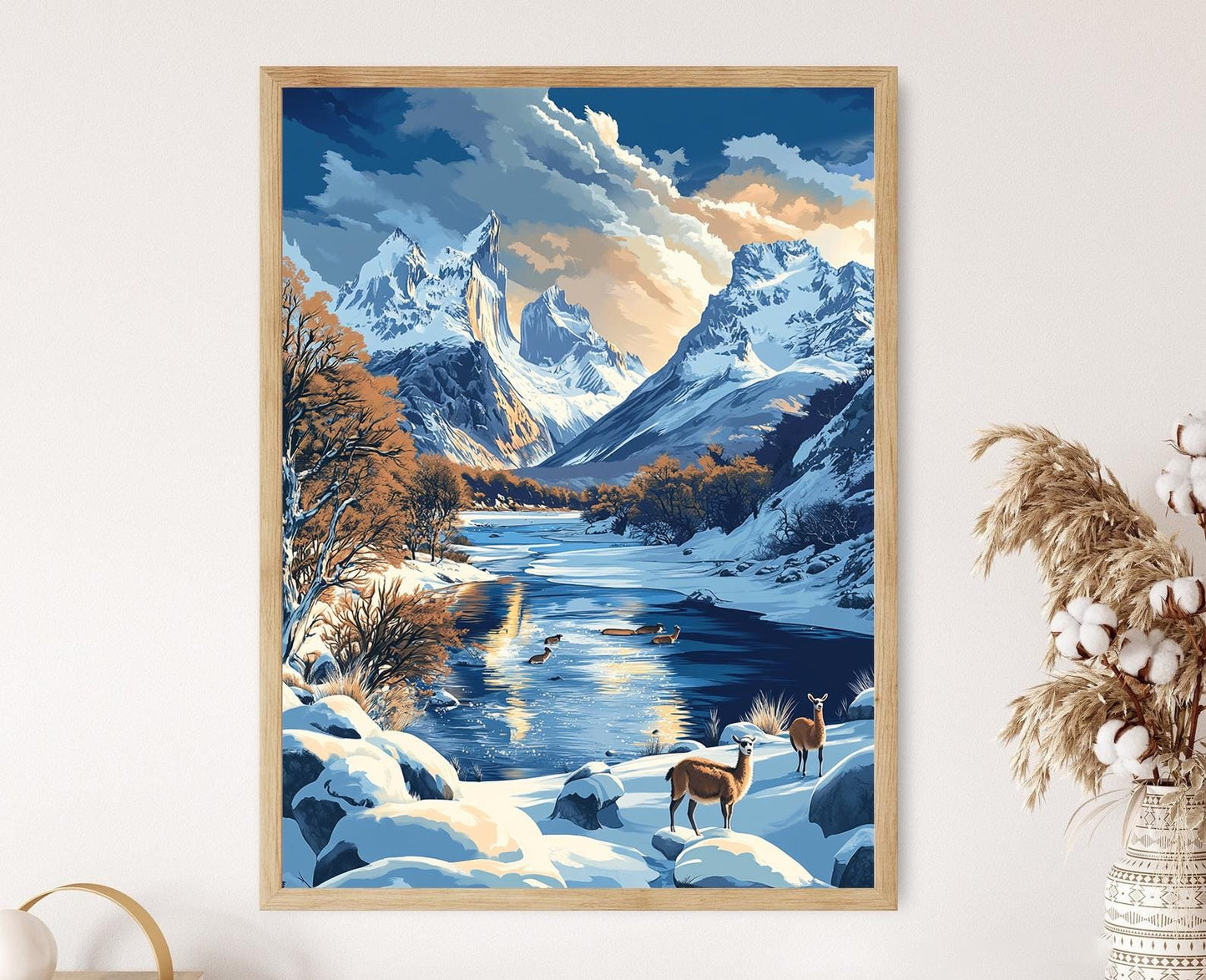 Affiche Patagonie Chilienne – Art Print Paysage Hivernal en Neige