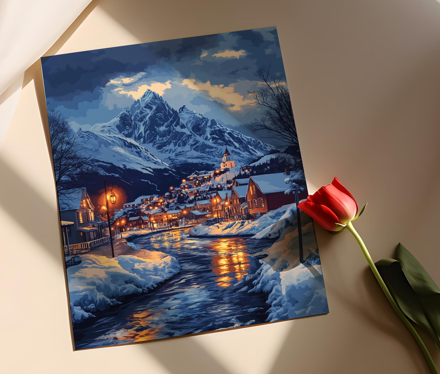 Affiche Ushuaia Hiver – Poster Scène de Neige en Argentine