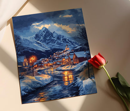 Affiche Ushuaia Hiver – Poster Scène de Neige en Argentine