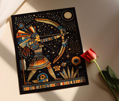 Affiche Mixcoatl – Poster de l'Art de l'Aztec, Dieu de la Chasse & Voie Lactée