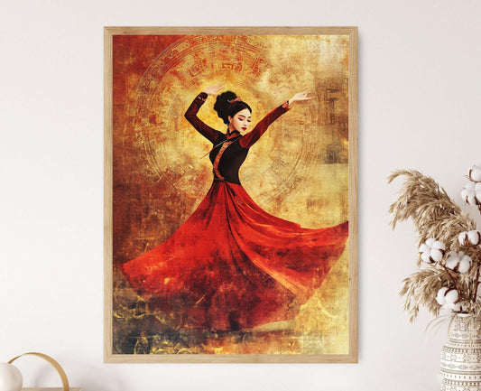 Affiche Danse Traditionnelle Vietnamienne – Poster Costume Ao Dai