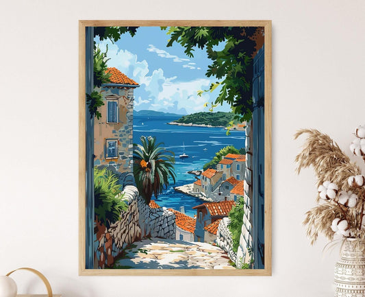 Affiche Dubrovnik – Poster Ville côtière de Croatie à la maison