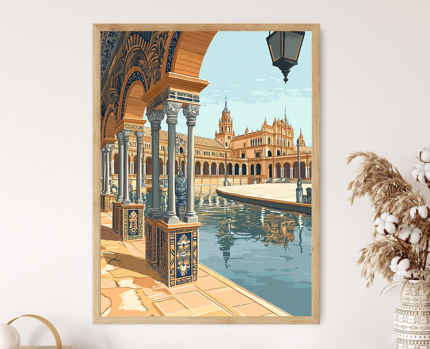 Affiche Séville – Poster Art de la Plaza de España, Monument Andalou