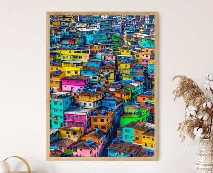 Affiche Couleurs de Favela – Poster Scène Authentique du Brésil