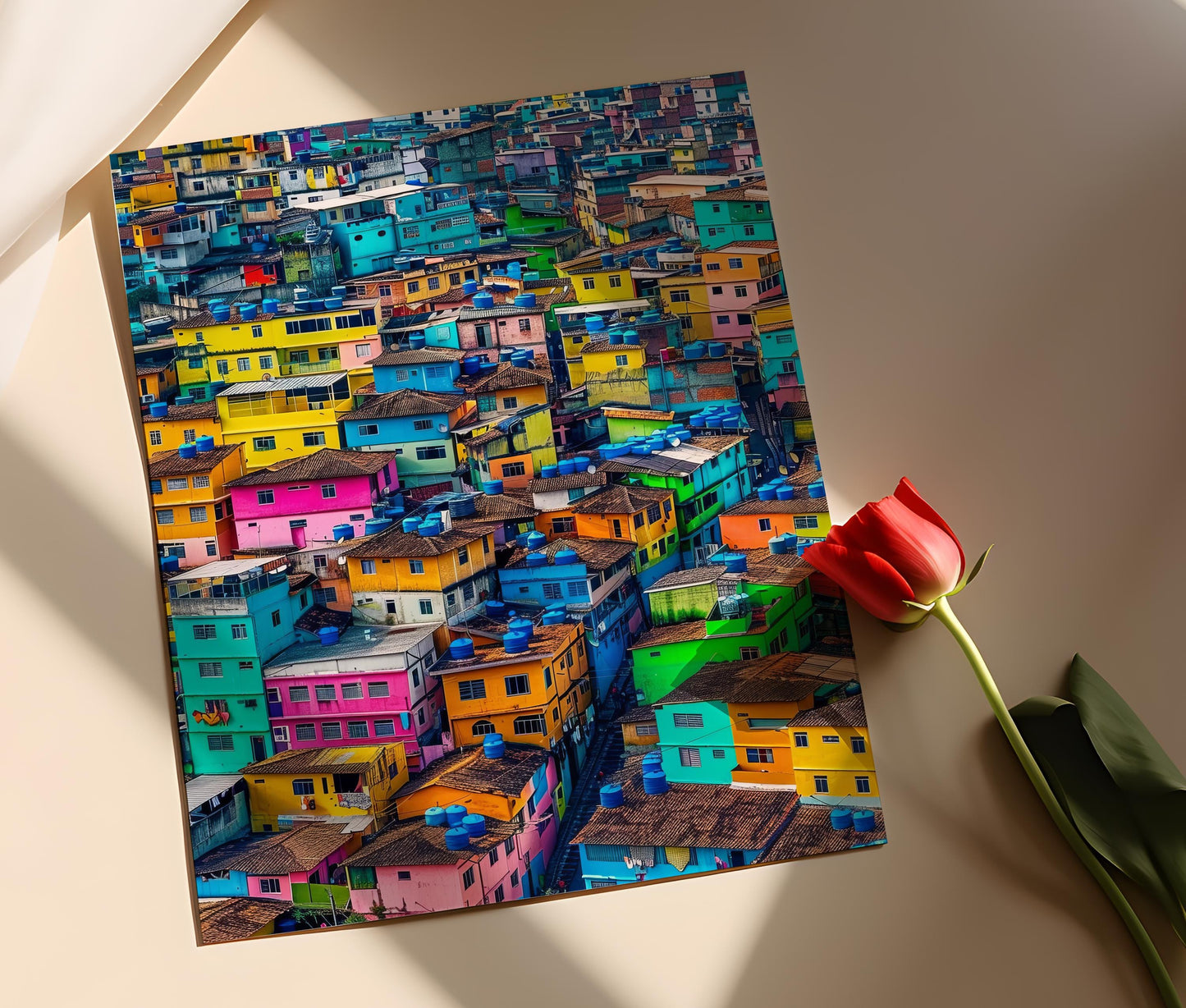 Affiche Couleurs de Favela – Poster Scène Authentique du Brésil