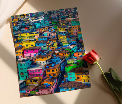 Affiche Couleurs de Favela – Poster Scène Authentique du Brésil