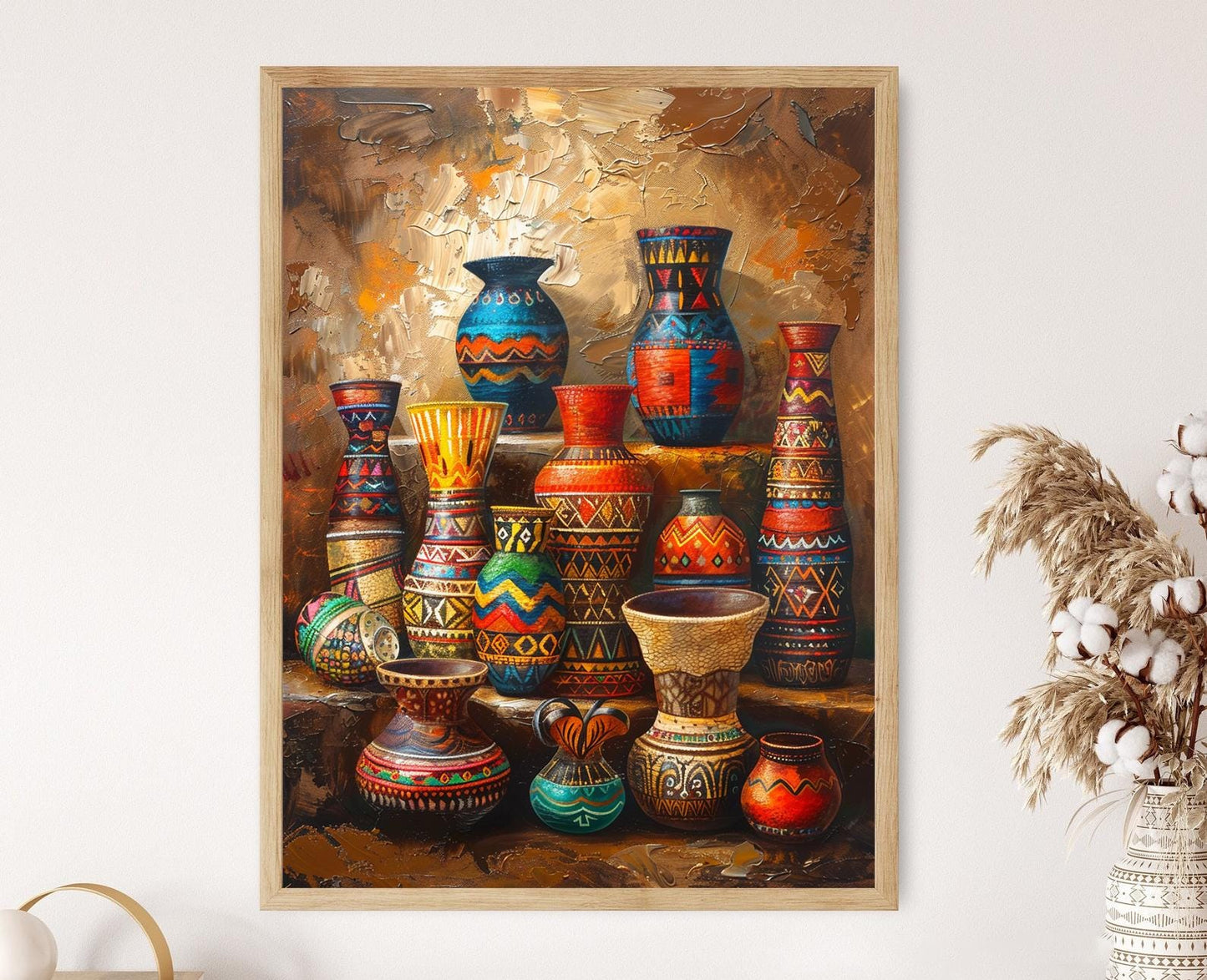 Affiche Art Céramique Africaine – Peinture Artisanale à Thème Culturel